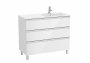 Roca The Gap Gloss White 1000mm 3 Drawer Vanity Unit with Right Handed Basin