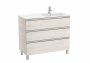 Roca The Gap Nordic Ash 1000mm 3 Drawer Vanity Unit with Right Handed Basin