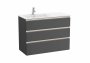 Roca The Gap Anthracite Grey 1000mm 3 Drawer Vanity Unit with Left Handed Basin