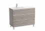 Roca The Gap City Oak 1000mm 3 Drawer Vanity Unit with Left Handed Basin