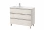 Roca The Gap Nordic Ash 1000mm 3 Drawer Vanity Unit with Left Handed Basin