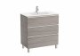 Roca The Gap City Oak 800mm 3 Drawer Vanity Unit with Basin