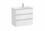 Roca The Gap Gloss White 800mm 3 Drawer Vanity Unit with Right Handed Basin