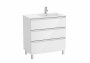 Roca The Gap Gloss White 800mm 3 Drawer Vanity Unit with Right Handed Basin