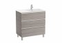 Roca The Gap City Oak 800mm 3 Drawer Vanity Unit with Right Handed Basin