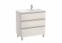 Roca The Gap Nordic Ash 800mm 3 Drawer Vanity Unit with Right Handed Basin