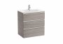 Roca The Gap City Oak 700mm 3 Drawer Vanity Unit with Basin