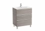 Roca The Gap City Oak 700mm 3 Drawer Vanity Unit with Basin