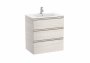 Roca The Gap Nordic Ash 700mm 3 Drawer Vanity Unit with Basin