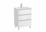 Roca The Gap Gloss White 600mm 3 Drawer Vanity Unit with Basin