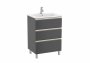 Roca The Gap Anthracite Grey 600mm 3 Drawer Vanity Unit with Basin