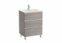 Roca The Gap City Oak 600mm 3 Drawer Vanity Unit with Basin