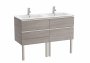 Roca The Gap City Oak 1200mm 4 Drawer Wall Hung Vanity Unit with 2 Basins