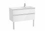 Roca The Gap Gloss White 1000mm 2 Drawer Wall Hung Vanity Unit with Right Handed Basin