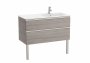 Roca The Gap City Oak 1000mm 2 Drawer Wall Hung Vanity Unit with Right Handed Basin