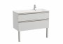 Roca The Gap Arctic Grey 1000mm 2 Drawer Wall Hung Vanity Unit with Right Handed Basin