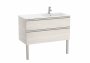 Roca The Gap Nordic Ash 1000mm 2 Drawer Wall Hung Vanity Unit with Right Handed Basin