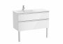 Roca The Gap Gloss White 1000mm 2 Drawer Wall Hung Vanity Unit with Left Handed Basin