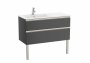 Roca The Gap Anthracite Grey 1000mm 2 Drawer Wall Hung Vanity Unit with Left Handed Basin