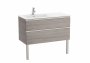 Roca The Gap City Oak 1000mm 2 Drawer Wall Hung Vanity Unit with Left Handed Basin