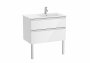 Roca The Gap Gloss White 800mm 2 Drawer Vanity Unit with Right Handed Basin