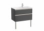 Roca The Gap Anthracite Grey 800mm 2 Drawer Vanity Unit with Right Handed Basin