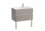 Roca The Gap City Oak 800mm 2 Drawer Vanity Unit with Right Handed Basin