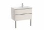 Roca The Gap Nordic Ash 800mm 2 Drawer Vanity Unit with Right Handed Basin