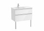 Roca The Gap Gloss White 800mm 2 Drawer Vanity Unit with Left Handed Basin