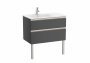 Roca The Gap Anthracite Grey 800mm 2 Drawer Vanity Unit with Left Handed Basin