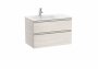 Roca The Gap Nordic Ash 800mm 2 Drawer Vanity Unit with Left Handed Basin