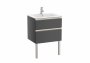 Roca The Gap Anthracite Grey 600mm 2 Drawer Vanity Unit with Basin