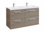 Roca Prisma Textured Ash 1200mm Double Basin & Unit with 4 Drawers