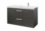 Roca Prisma Anthracite Grey 1100mm Basin & Unit with 2 Drawers - Right Hand