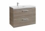 Roca Prisma Textured Ash 900mm Basin & Unit with 2 Drawers - Left Hand