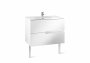 Roca Victoria-N Gloss White 1000mm Square Basin & Unit with 2 Drawers