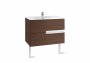 Roca Victoria-N Textured Wenge 700mm Square Basin & Unit with 2 Drawers