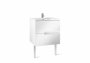 Roca Victoria-N Gloss White 600mm Square Basin & Unit with 2 Drawers