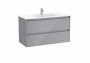 Roca Tenet Glossy Grey 1000 x 460mm 2 Drawer Vanity Unit and Basin