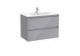 Roca Tenet Glossy Grey 700 x 460mm 2 Drawer Vanity Unit and Basin