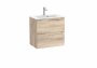 Roca Aleyda Compact Beige Wood 600mm 2 Drawer Vanity Unit & Basin