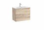 Roca Aleyda Compact Beige Wood 700mm 2 Drawer Vanity Unit & Basin