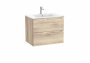 Roca Aleyda Beige Wood 700mm 2 Drawer Vanity Unit & Basin