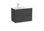 Roca Aleyda Matt Black 800mm 2 Drawer Vanity Unit & Left Hand Basin