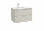 Roca Aleyda White Wood 800mm 2 Drawer Vanity Unit & Left Hand Basin