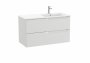 Roca Aleyda Pebble Grey 1000mm 2 Drawer Vanity Unit & Right Hand Basin