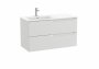 Roca Aleyda Pebble Grey 1000mm 2 Drawer Vanity Unit & Left Hand Basin