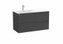 Roca Aleyda Matt Black 1000mm 2 Drawer Vanity Unit & Left Hand Basin