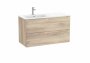 Roca Aleyda Beige Wood 1000mm 2 Drawer Vanity Unit & Left Hand Basin