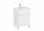 Roca Aleyda Matt White 600mm 3 Drawer Vanity Unit & Basin with Legs